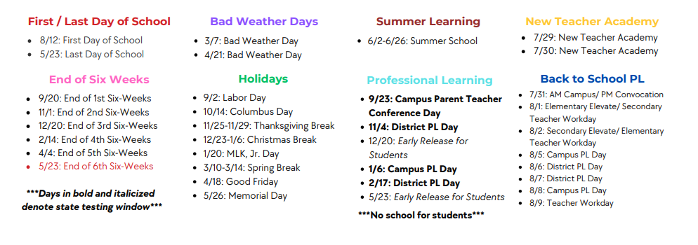 District School Academic Calendar Key for Pease Communications/technology Ma