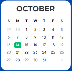 District School Academic Calendar for Culver Youth Home for October 2024