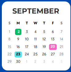 District School Academic Calendar for Culver Youth Home for September 2024