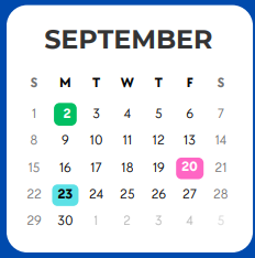 District School Academic Calendar for Pease Communications/technology Ma for September 2024