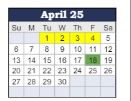 District School Academic Calendar for Prairie Crossing Elementary Sch for April 2025