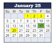 District School Academic Calendar for Prairie Crossing Elementary Sch for January 2025