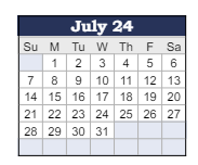 District School Academic Calendar for Prairie Crossing Elementary Sch for July 2024