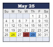 District School Academic Calendar for Prairie Crossing Elementary Sch for May 2025