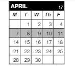 District School Academic Calendar for Middle School Alternative Prog for April 2025
