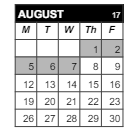 District School Academic Calendar for Middle School Alternative Prog for August 2024