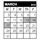 District School Academic Calendar for Middle School Alternative Prog for March 2025
