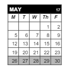 District School Academic Calendar for Middle School Alternative Prog for May 2025