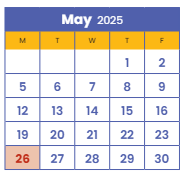 District School Academic Calendar for Bryn Mawr Elementary for May 2025