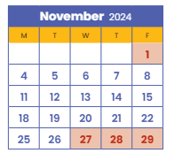 District School Academic Calendar for Dowling Elementary for November 2024