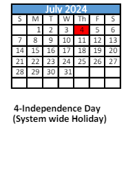 District School Academic Calendar for Dixon Elementary School for July 2024