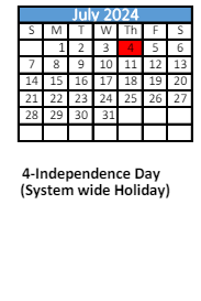 District School Academic Calendar for Er Dickson Elementary School for July 2024