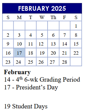 District School Academic Calendar for Arlington Heights Elementary School for February 2025