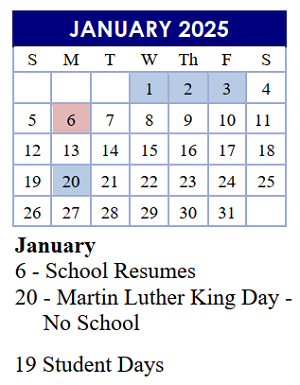 District School Academic Calendar for Arlington Heights Elementary School for January 2025