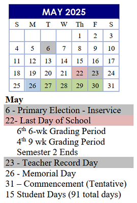 District School Academic Calendar for Arlington Heights Elementary School for May 2025