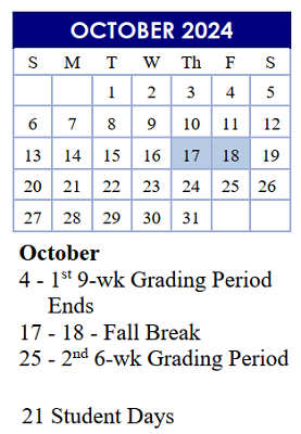 District School Academic Calendar for Arlington Heights Elementary School for October 2024