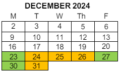 District School Academic Calendar for Suva Intermediate for December 2024