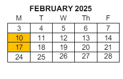 District School Academic Calendar for Bell Gardens Elementary for February 2025