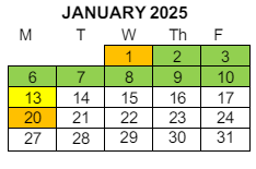 District School Academic Calendar for Greenwood Elementary for January 2025