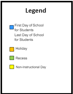 District School Academic Calendar Legend for Wilcox Elementary