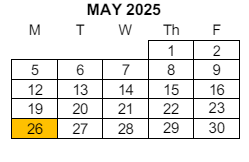 District School Academic Calendar for Suva Intermediate for May 2025