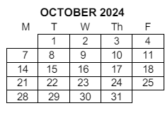 District School Academic Calendar for Washington Elementary for October 2024