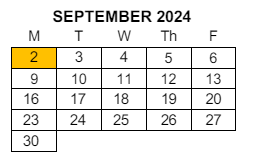 District School Academic Calendar for Schurr High for September 2024
