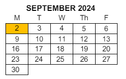 District School Academic Calendar for Bell Gardens Elementary for September 2024