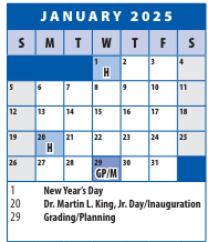 District School Academic Calendar for Roscoe R. Nix Elementary for January 2025
