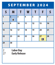 District School Academic Calendar for Roscoe R. Nix Elementary for September 2024