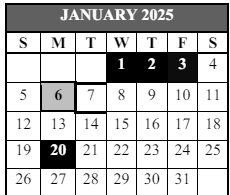 District School Academic Calendar for Fisher Es for January 2025