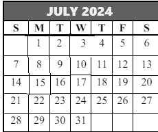 District School Academic Calendar for Fisher Es for July 2024