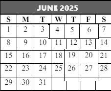 District School Academic Calendar for Fisher Es for June 2025