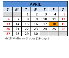 District School Academic Calendar for Paul Hadley Middle Sch for April 2025