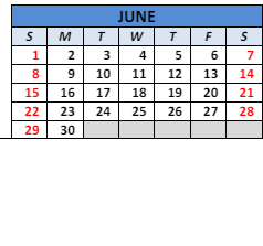 District School Academic Calendar for Paul Hadley Middle Sch for June 2025