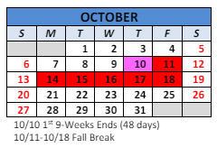District School Academic Calendar for Paul Hadley Middle Sch for October 2024