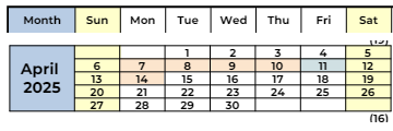 District School Academic Calendar for Delta View Elementary for April 2025