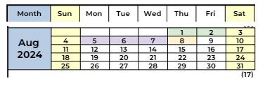 District School Academic Calendar for Glenbrook Middle for August 2024