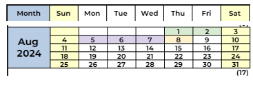 District School Academic Calendar for Rio Vista Elementary for August 2024