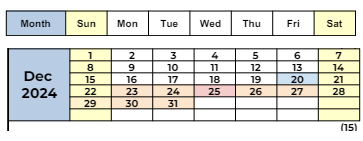 District School Academic Calendar for Valle Verde Elementary for December 2024