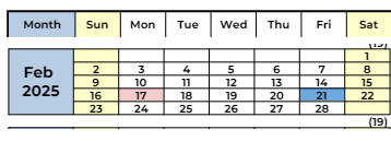 District School Academic Calendar for Pleasant Hill Middle for February 2025