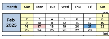 District School Academic Calendar for Holbrook Elementary for February 2025