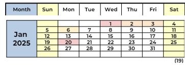 District School Academic Calendar for Horizons Alternative for January 2025