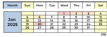 District School Academic Calendar for Valle Verde Elementary for January 2025