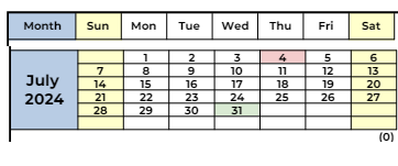 District School Academic Calendar for Ygnacio Valley Elementary for July 2024