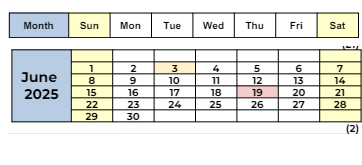 District School Academic Calendar for Ygnacio Valley High for June 2025