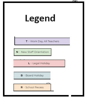 District School Academic Calendar Legend for Eagle Peak Montessori