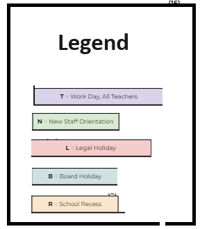 District School Academic Calendar Legend for Diablo Day Community