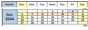 District School Academic Calendar for Sun Terrace Elementary for October 2024