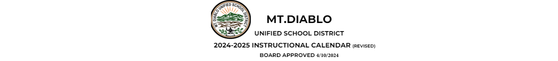 District School Academic Calendar for MT. Diablo High